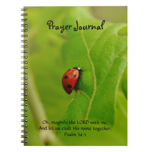 Ladybug in Green Leaves Faith Prayer Journal Notitieboek (Voorkant)