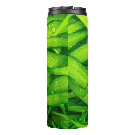 Ladybug in groene gras rode gingham controleert sc thermosbeker (Achterkant)