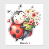 Ladybug in Love Sticker - Schattige Love Bug Decal (Vel)