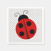 Ladybug in Polka Dots Design Paper Napkins Servet (Voorkant)