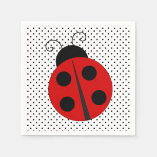 Ladybug in Polka Dots Design Paper Napkins Servet