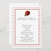 Ladybug in Red Polka Dots Shower Invitation Kaart (Voorkant / Achterkant)
