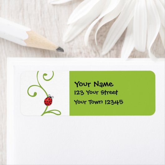 Ladybug in wijn etiket (Insitu)