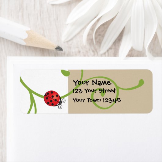 Ladybug in wijn etiket (Insitu)