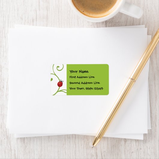 Ladybug in wijn etiket (Insitu)