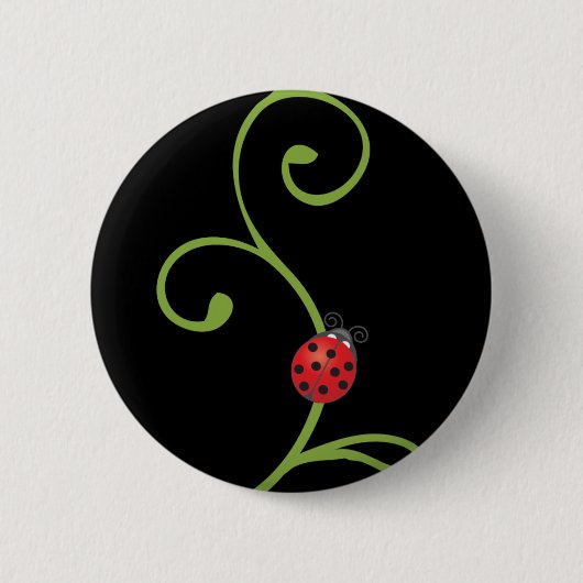 Ladybug in wijn ronde button 5,7 cm (Voorkant)