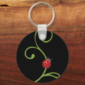 Ladybug in wijn sleutelhanger (Voorkant)