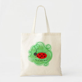 Ladybug in Yiddish Sticker Tote Bag