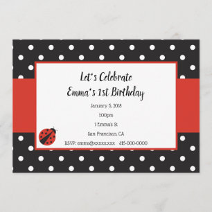 Ladybug Invitation for Kind Birthday of Baby showe Kaart