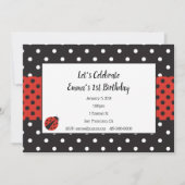 Ladybug Invitation for Kind Birthday of Baby showe Kaart (Voorkant)