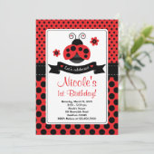 Ladybug Invitation / Lady Bug Invitation Kaart (Staand voorkant)