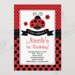 Ladybug Invitation / Lady Bug Invitation Kaart