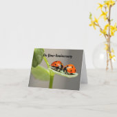 Ladybug Jubileum Wenskaart Kaart (Gele Bloem)