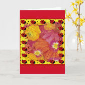 Ladybug Kaart (Gele Bloem)