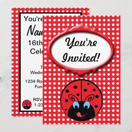 Ladybug Kaart (Voorkant / Achterkant)