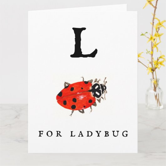 Ladybug-kaart Kaart (Gele Bloem)