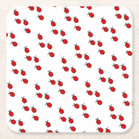 LadyBug Kantoor Home personaliseer de bestemming Kartonnen Onderzetters (Voorkant)