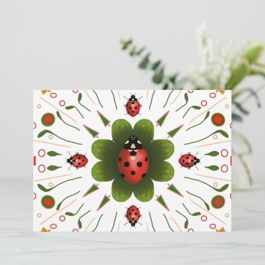 Ladybug Kerst Kaart (Staand voorkant)