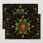 Ladybug Kerst Kaart (Voorkant / Achterkant)
