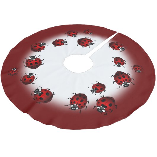 Ladybug kerstboom Skirt Ladybird Holiday Deco Kerstboom Rok (Gekanteld)