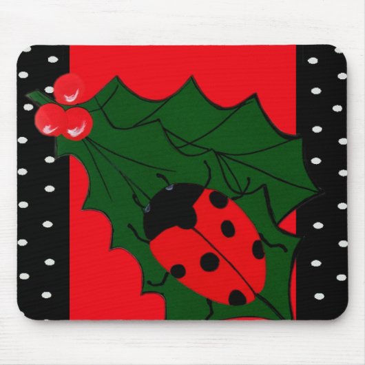 Ladybug Kerstmis Mousepad Muismat (Voorkant)