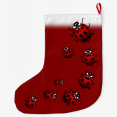 Ladybug kerststooking op persoonlijke ladybird grote kerstsok (Achterkant)