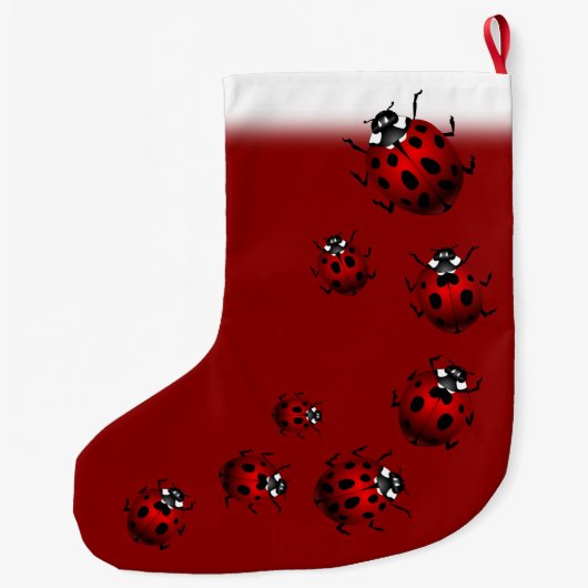 Ladybug kerststooking op persoonlijke ladybird grote kerstsok (Achterkant)