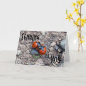 Ladybug Kisses Kaart (Gele Bloem)
