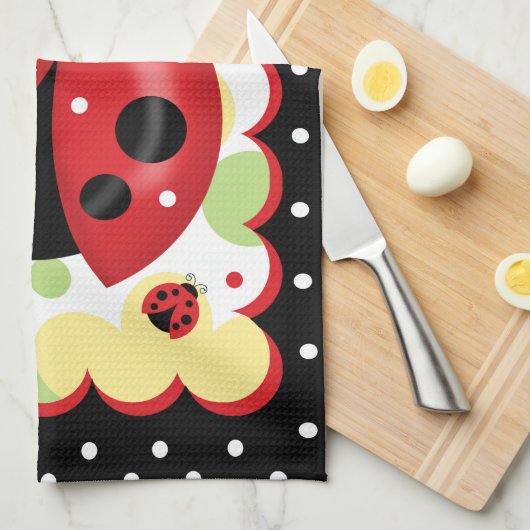 Ladybug Kitchen Towel Theedoek (Quarter Fold)