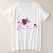 Ladybug kleine dame schattige roze moederschap t-s grote maat t-shirt (Design voorkant)