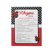 Ladybug Kwekerij Rhyme Baby shower Game Pack Notitieblok (Linkerzijde)