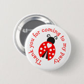 Ladybug Ladybird Birthday "Bedankt voor je komst" Ronde Button 5,7 Cm (Voorkant /achterkant)