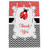 Ladybug Ladybird Birthday Party Dank je Medium Cadeauzakje (Voorkant)