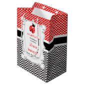 Ladybug Ladybird Birthday Party Dank je Medium Cadeauzakje (Achterkant Gekanteld)