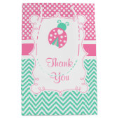 Ladybug Ladybird Birthday Party Dank je Medium Cadeauzakje (Voorkant)