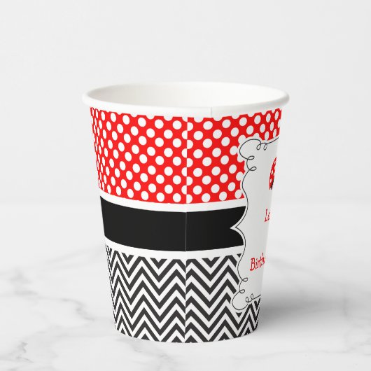 Ladybug Ladybird Birthday Party Papieren Bekers (Rechts)