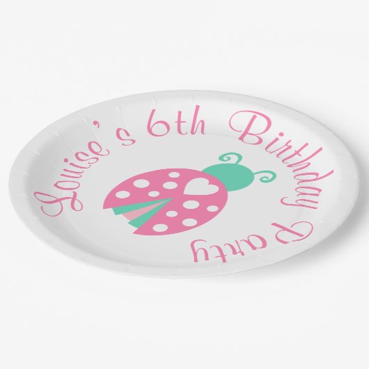 Ladybug Ladybird Birthday Party Papieren Bordje (Gekanteld)
