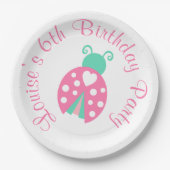 Ladybug Ladybird Birthday Party Papieren Bordje (Voorkant)