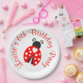 Ladybug Ladybird Birthday Party Papieren Bordje (Feest)