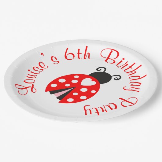 Ladybug Ladybird Birthday Party Papieren Bordje (Gekanteld)