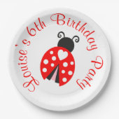 Ladybug Ladybird Birthday Party Papieren Bordje (Voorkant)
