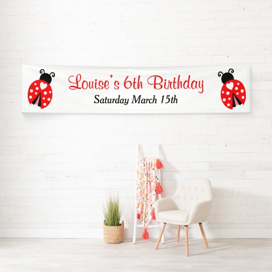 Ladybug Ladybird Birthday Party Spandoek (Insitu)