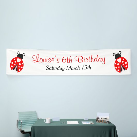 Ladybug Ladybird Birthday Party Spandoek (Beurs)