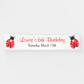 Ladybug Ladybird Birthday Party Spandoek (Horizontaal)