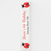 Ladybug Ladybird Birthday Party Spandoek (Verticaal)