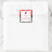 Ladybug Ladybird Birthday Party Vierkante Sticker (Tas)