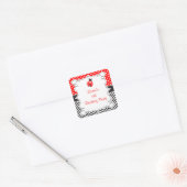 Ladybug Ladybird Birthday Party Vierkante Sticker (Envelop)