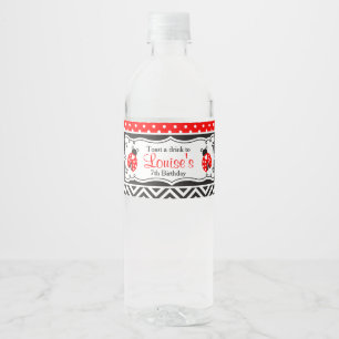 Ladybug Ladybird Birthday Party Waterfles Etiket