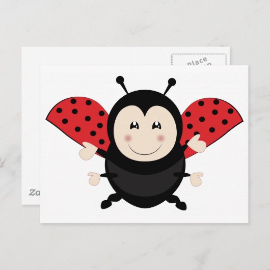 Ladybug Ladybird Briefkaart (Voorkant / Achterkant)