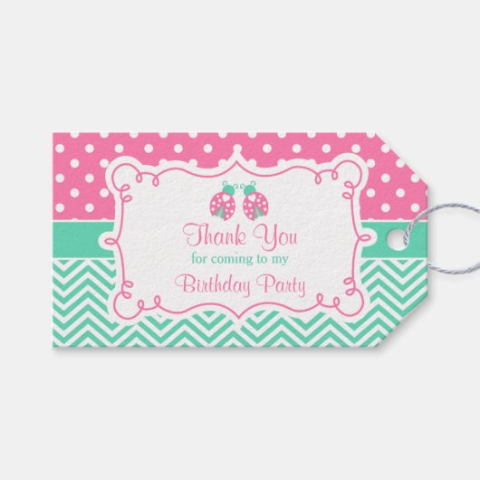 Ladybug Ladybird Gift Label Cadeaulabel (Voorkant (Horizontaal))